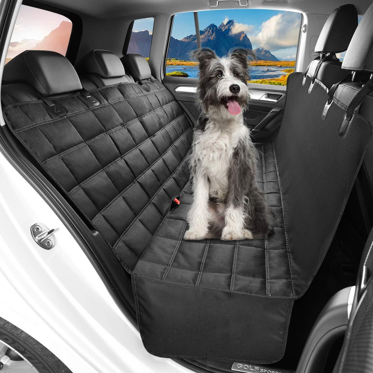 Hopidogie 4-in-1 Dog Car Seat Cover – Waterproof, Scratchproof, Non-Slip & Durable Pet Protector