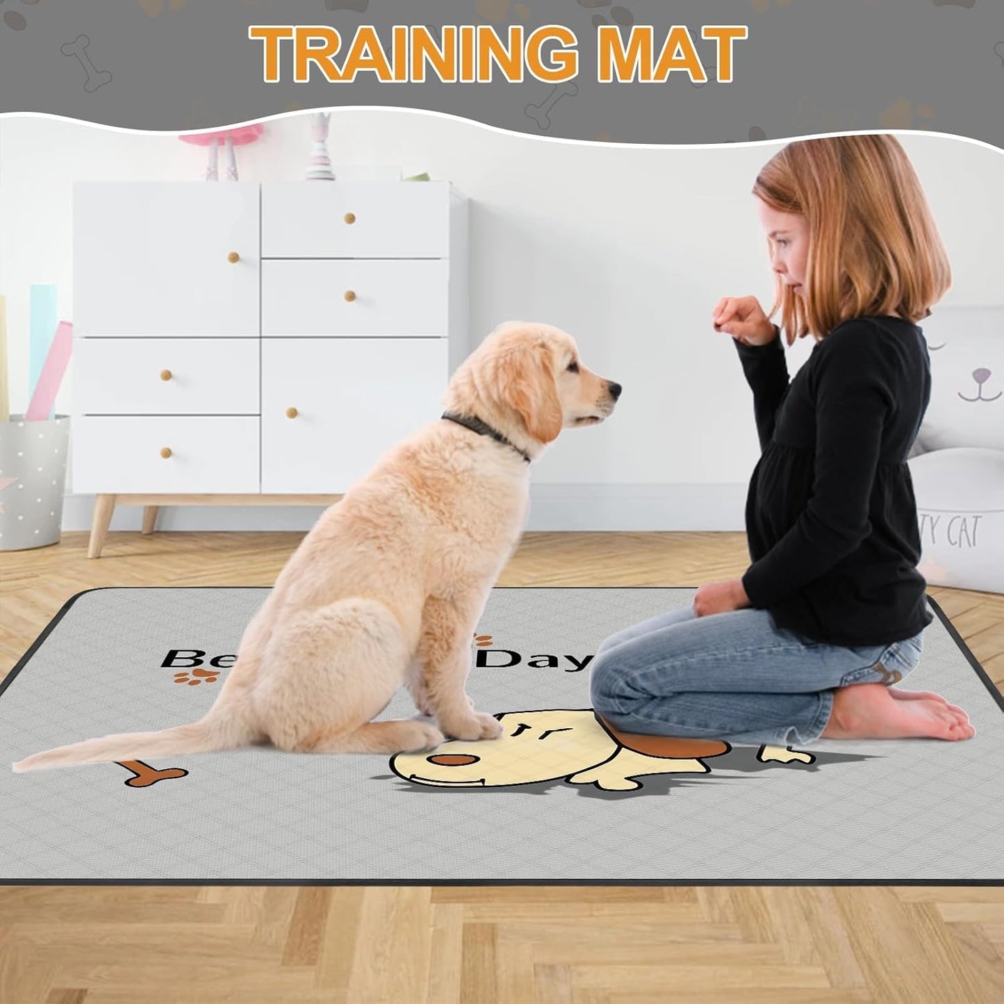 4-Pack Washable Dog Pee Pads – Large 47x32in Reusable Puppy Training Mats, Leak-Proof & Non-Slip (Grey)