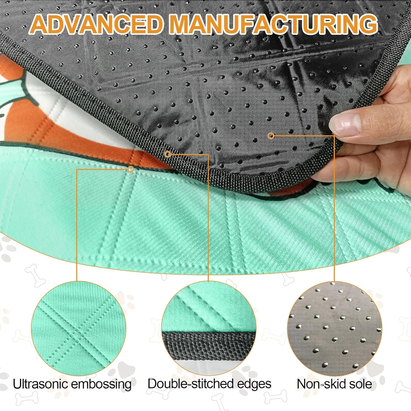 Washable Dog Pee Pads 4-Pack – Reusable 35x22in Puppy Training Mats, Leak-Proof & Non-Slip (Blue)