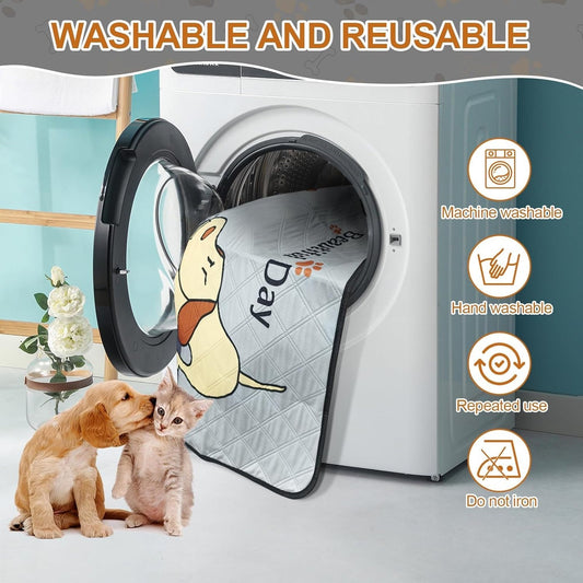 4-Pack Washable Dog Pee Pads – Large 47x32in Reusable Puppy Training Mats, Leak-Proof & Non-Slip (Grey)
