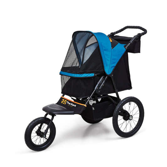 Palster Explorer Dog Stroller – Foldable All-Terrain Pet Buggy with Suspension, Lightweight Design (Black & Harbour Blue)
